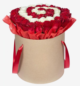 Æske med røde og hvide roser Image
